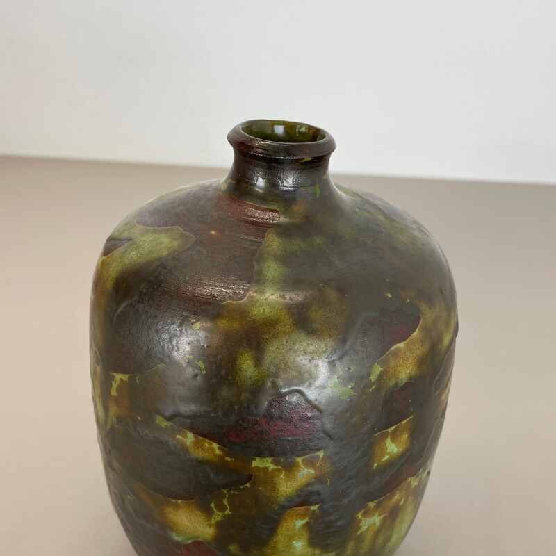 Vaso de grés vintage de Gerhard Liebenthron, Alemanha Anos 60