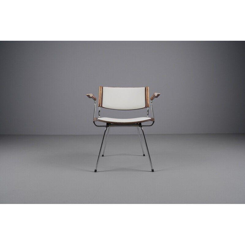 Bamington vintage chair in white leather by Nanna Ditzel