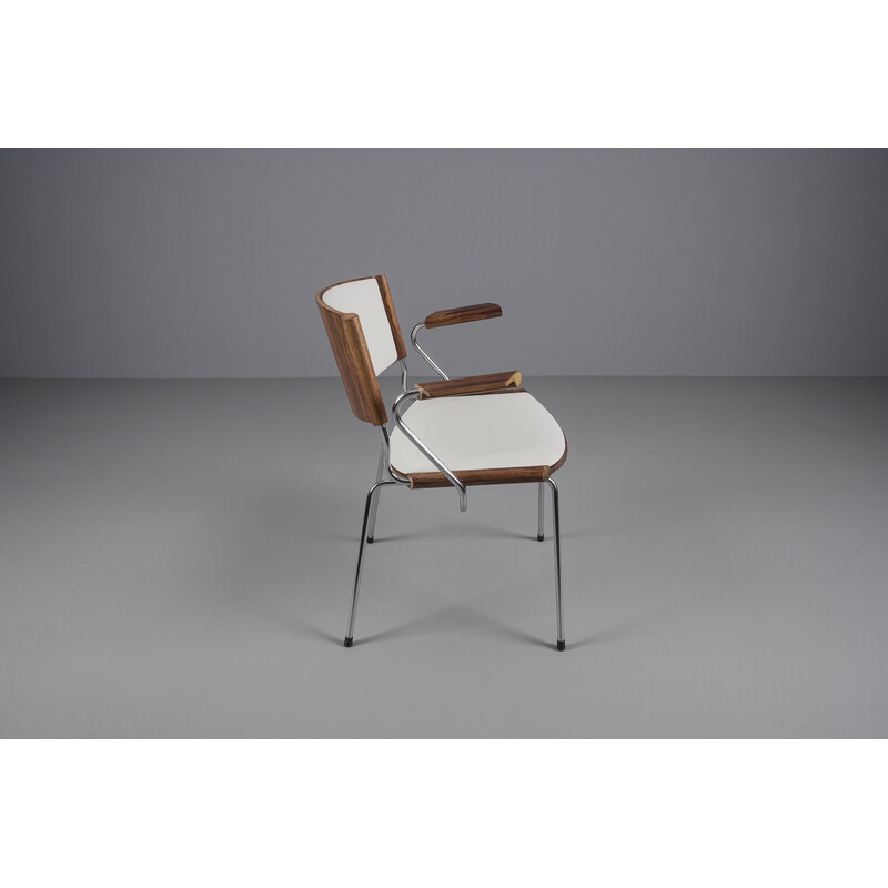 Bamington vintage chair in white leather by Nanna Ditzel