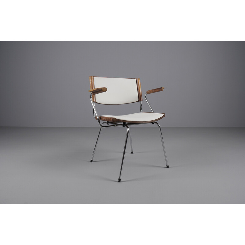 Bamington vintage chair in white leather by Nanna Ditzel