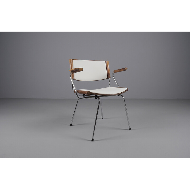 Bamington" vintage stoel in wit leer van Nanna Ditzel