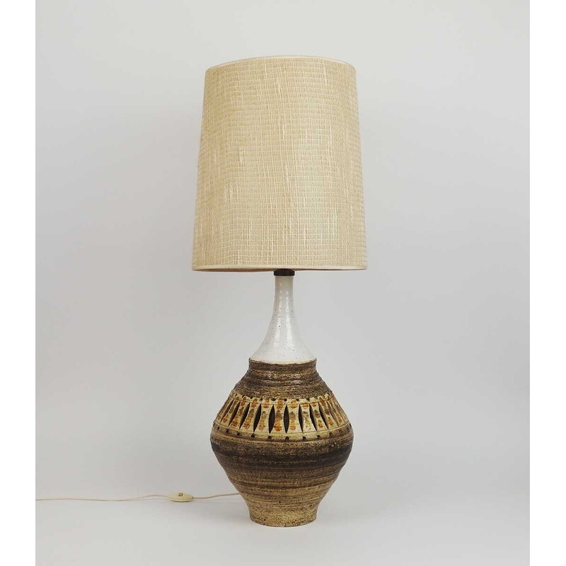 Lampe vintage en céramique par Georges Pelletier, France 1960