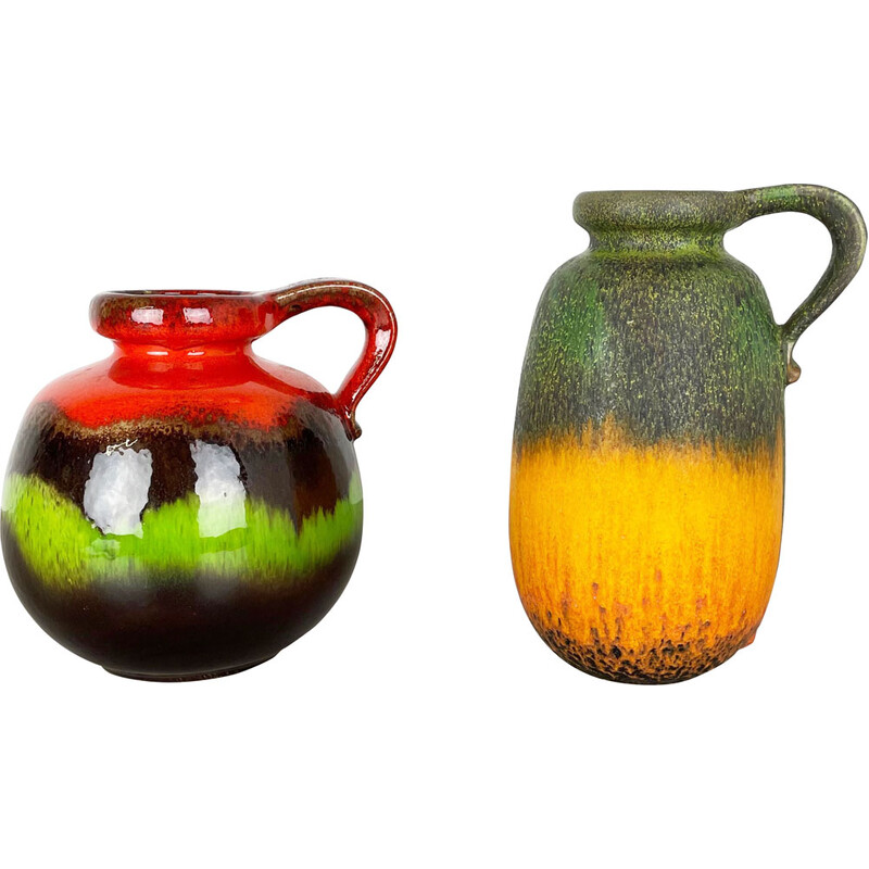 Paire de vases vintage Multi-Color