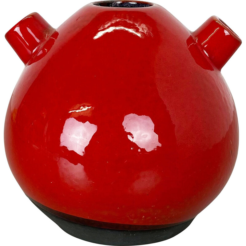 Vase vintage en céramique - rouge