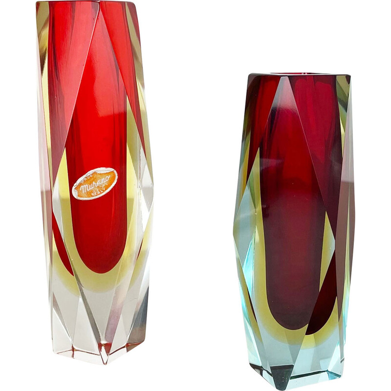 Paire de vases sommerso - verre murano