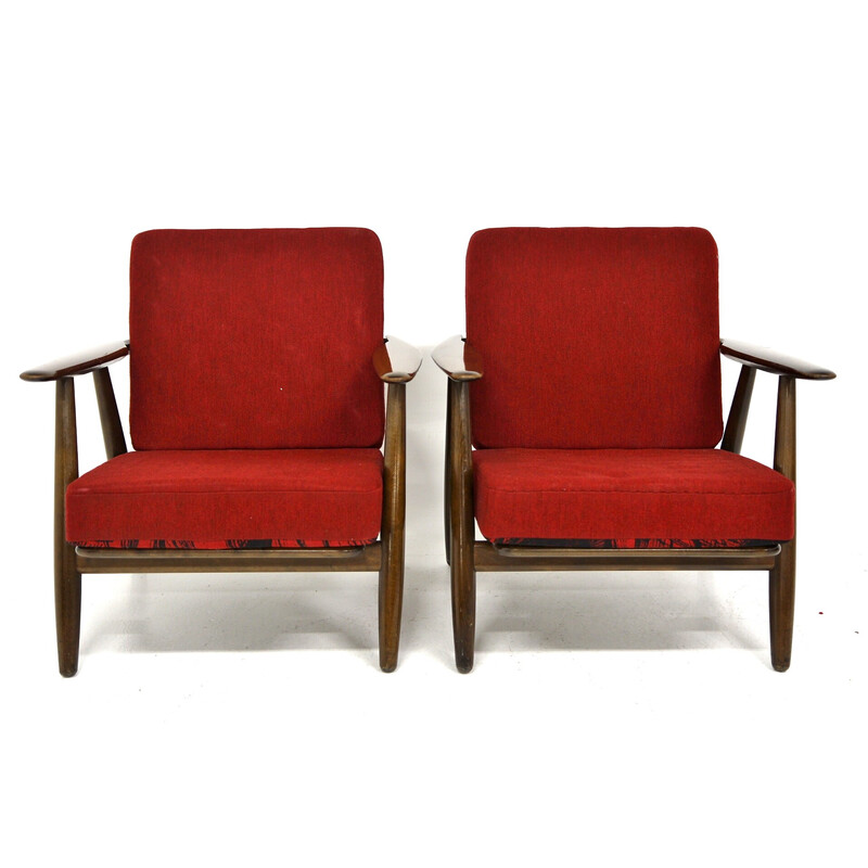 Conjunto Vintage lounge "Cadeira de charuto Ge 240" de Hans J. Wegner, Dinamarca 1960