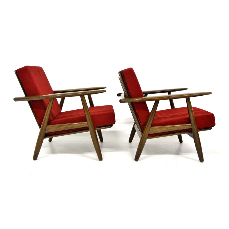 Vintage living room set "Cigar chair Ge 240" by Hans J. Wegner, Denmark 1960