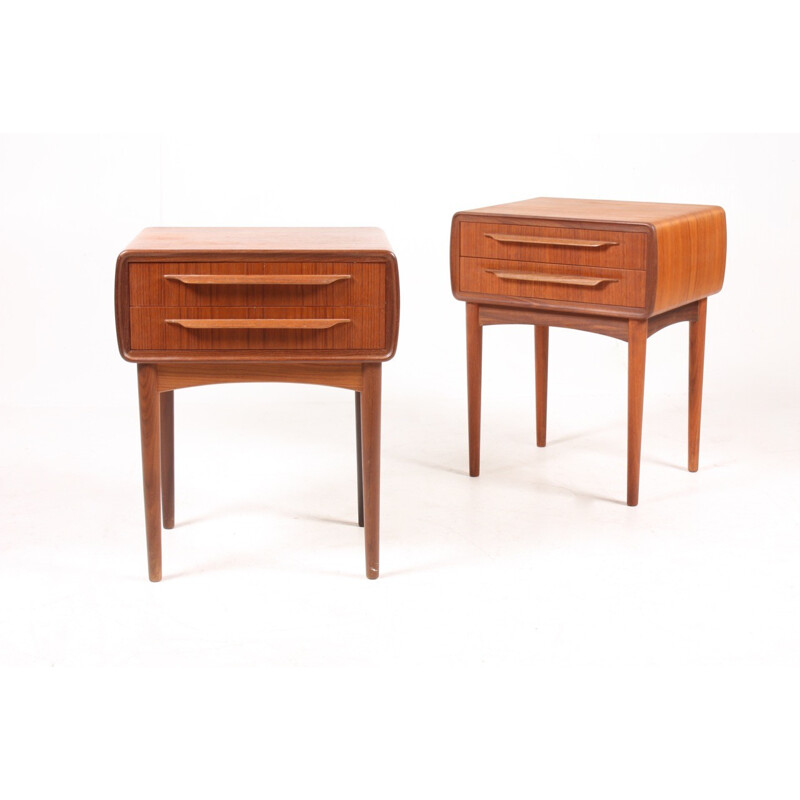 Set of 2 Danish Teak Night Stands by Johannes Andersen - 1950s