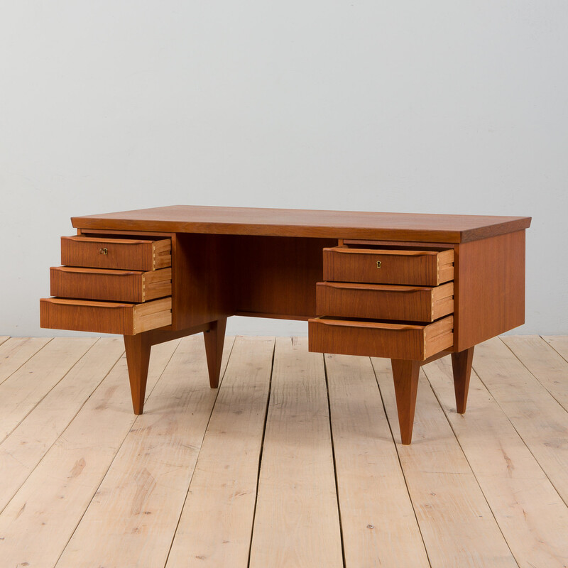 Danish vintage teak executive desk, 1960s