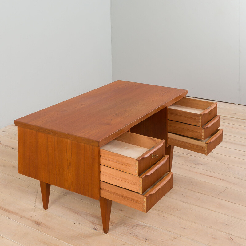 Danish vintage teak executive desk, 1960s