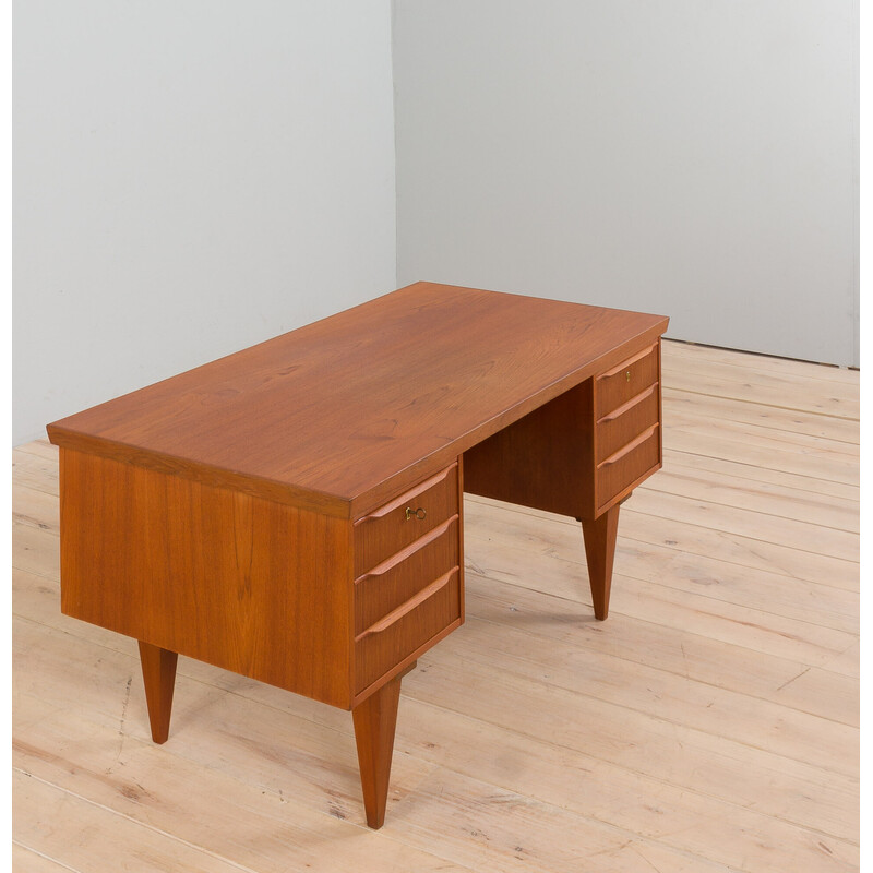 Deens vintage teakhouten bureau, 1960