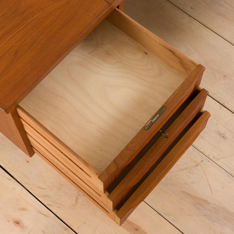 Deens vintage teakhouten bureau, 1960