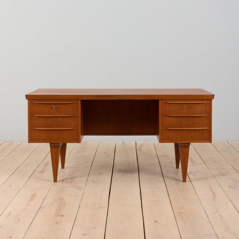 Danish vintage teak executive desk, 1960s