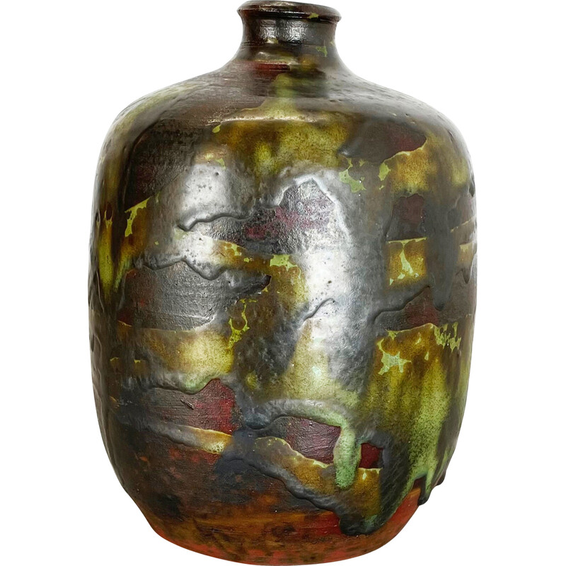 Vase vintage en grès céramique par Gerhard Liebenthron, Allemagne 1960