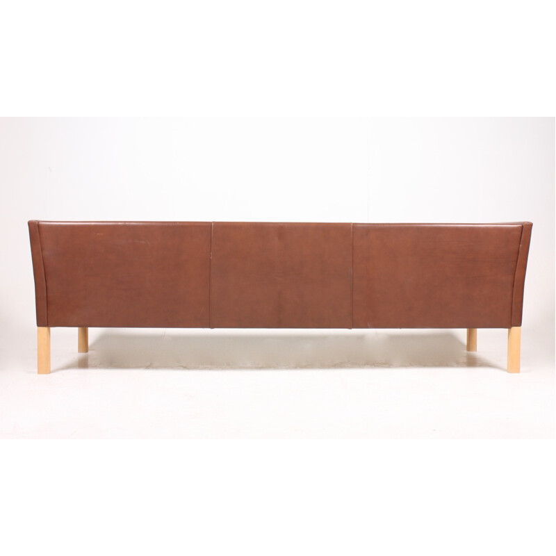 Vintage Danish Three-Seater Leather Sofa from Ivan Schlecter - 1960s