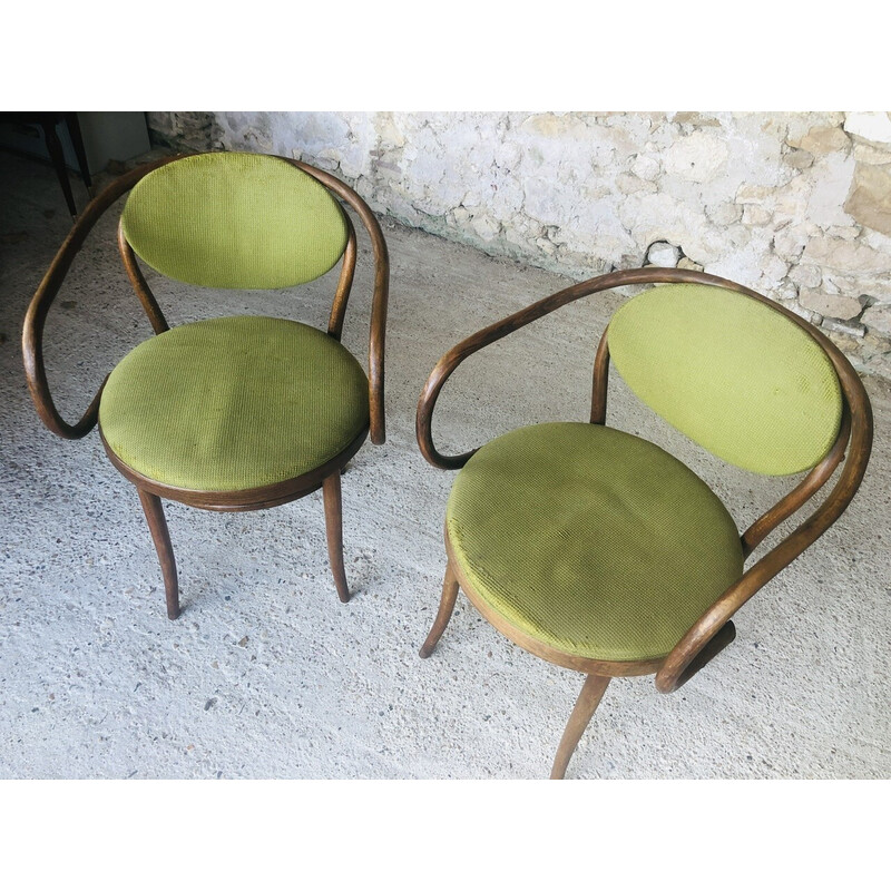 Pair of vintage 210 P chairs by Gebrüder Thonet for Ligna, 1960