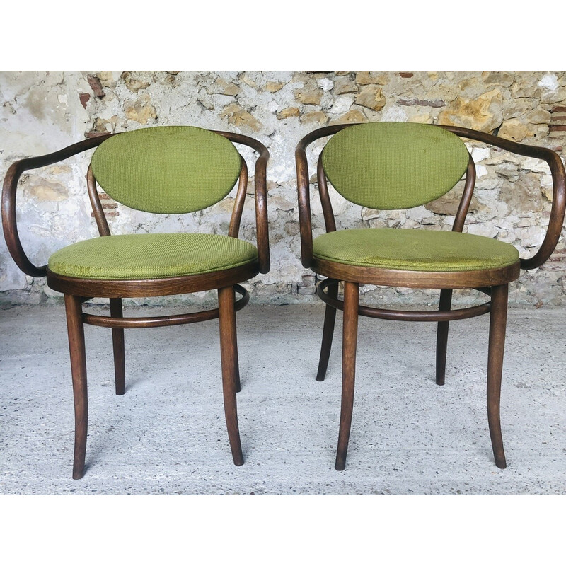 Pair of vintage 210 P chairs by Gebrüder Thonet for Ligna, 1960