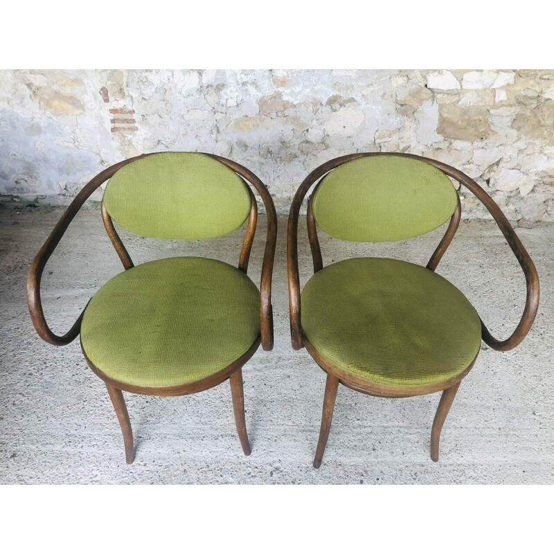 Pair of vintage 210 P chairs by Gebrüder Thonet for Ligna, 1960