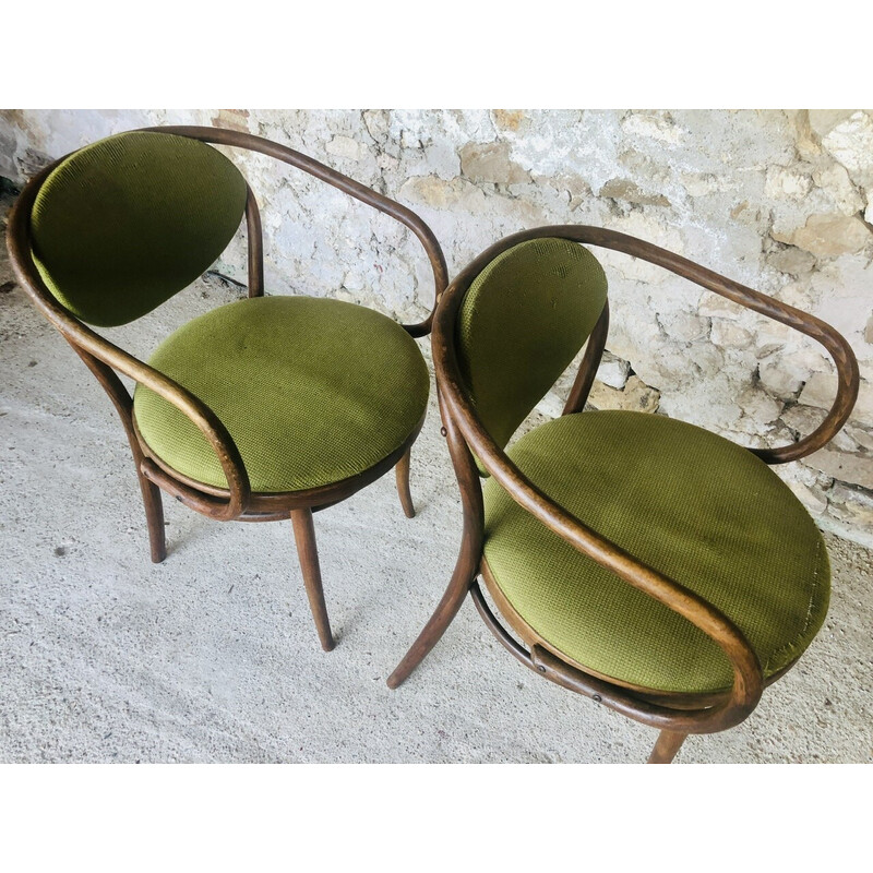 Paar vintage 210 P stoelen van Gebrüder Thonet voor Ligna, 1960