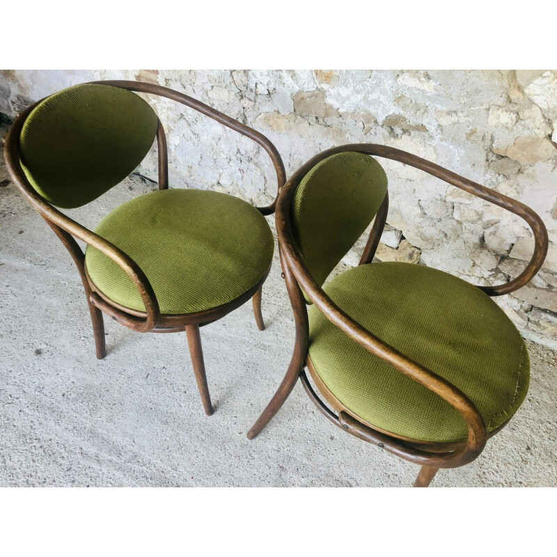 Pareja de sillas vintage 210 P de Gebrüder Thonet para Ligna, 1960