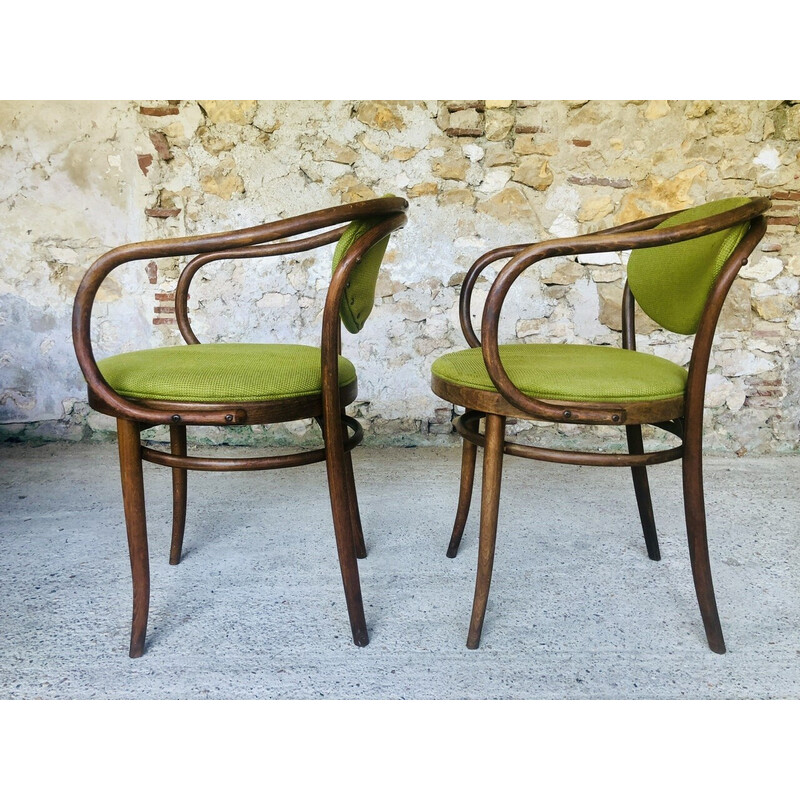 Pareja de sillas vintage 210 P de Gebrüder Thonet para Ligna, 1960