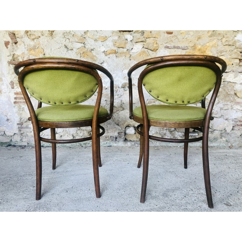 Paar vintage 210 P stoelen van Gebrüder Thonet voor Ligna, 1960