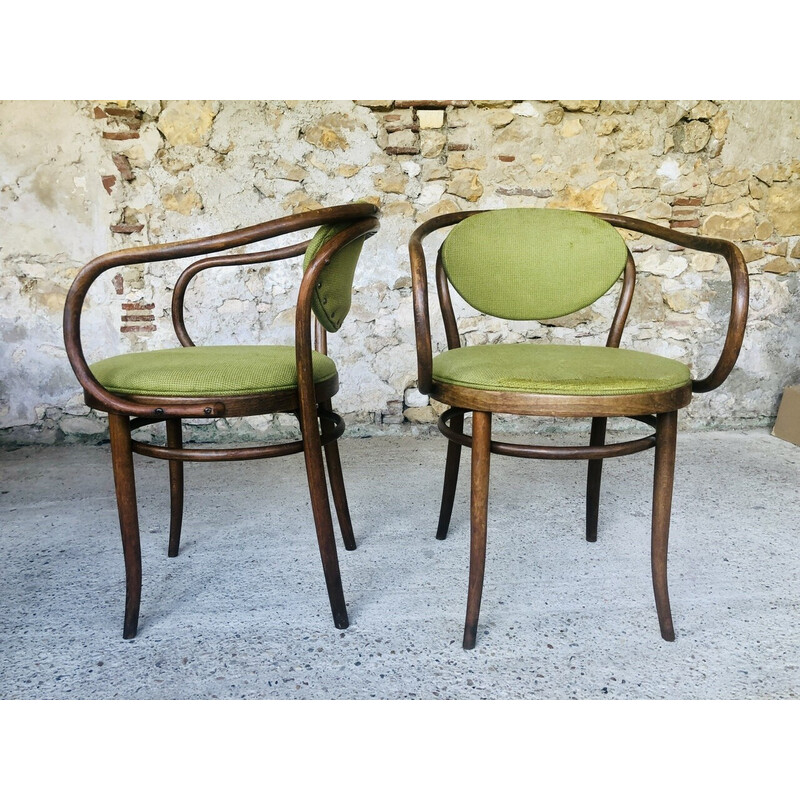 Par de cadeiras 210 P de Gebrüder Thonet para Ligna, 1960