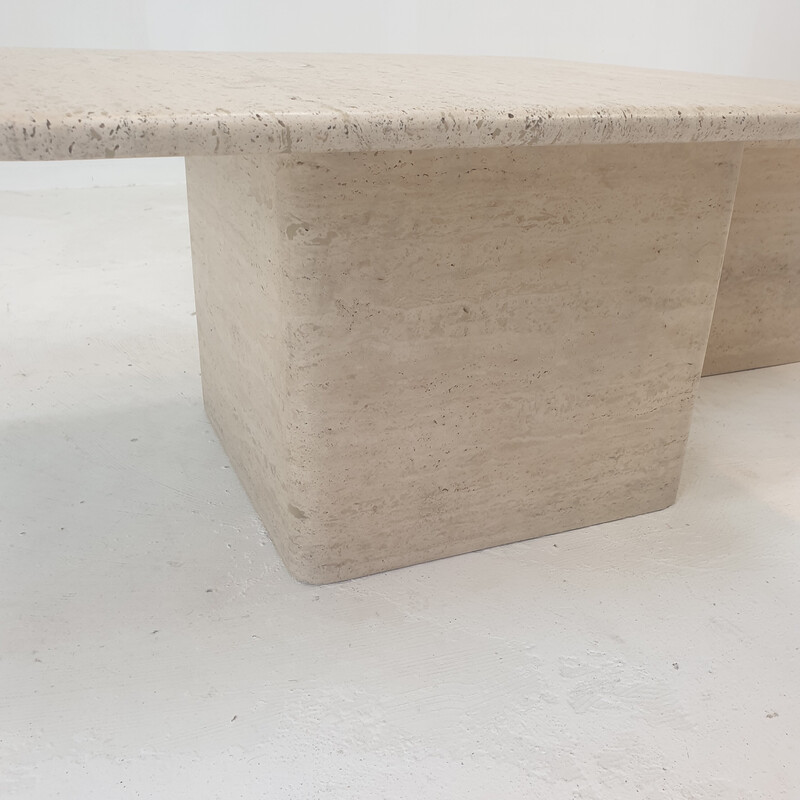 Italian vintage travertine nesting tables, 1980s