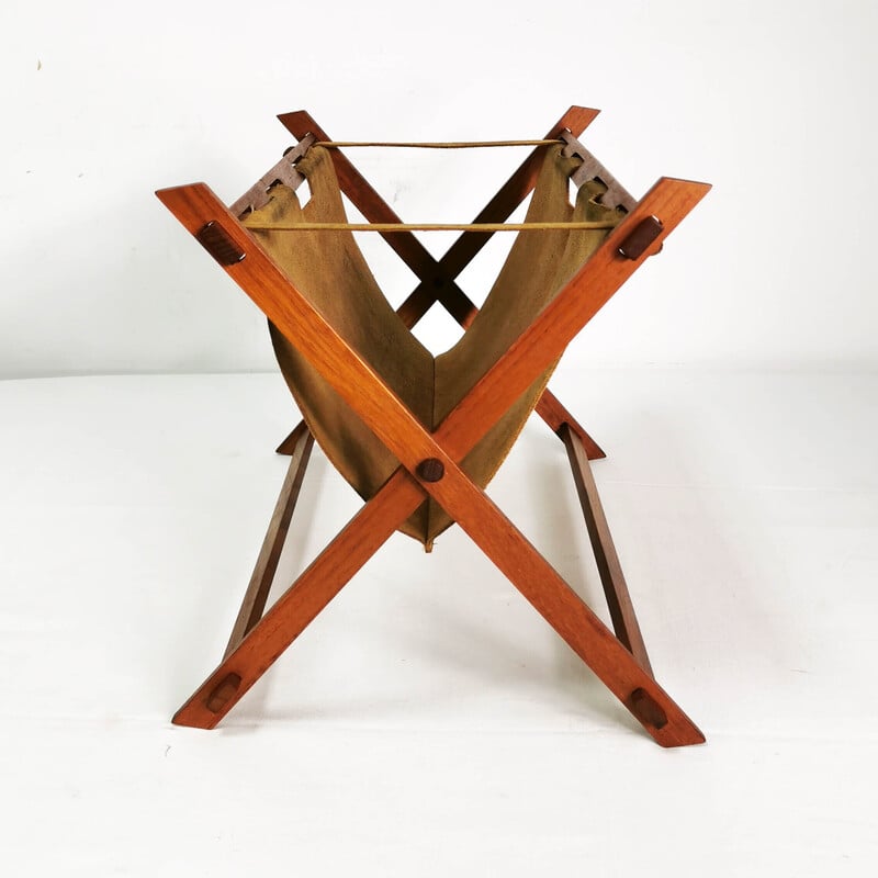 Vintage teak magazine rack, Denmark 1960s