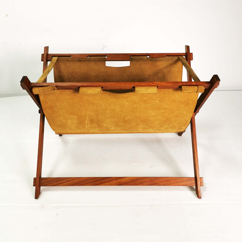 Vintage teak magazine rack, Denmark 1960s