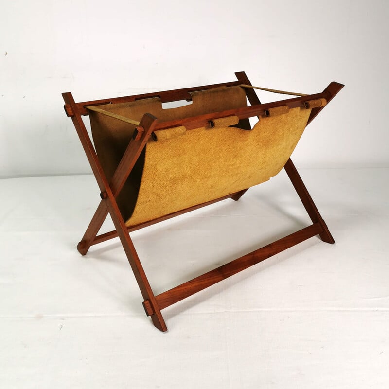 Vintage teak magazine rack, Denmark 1960s