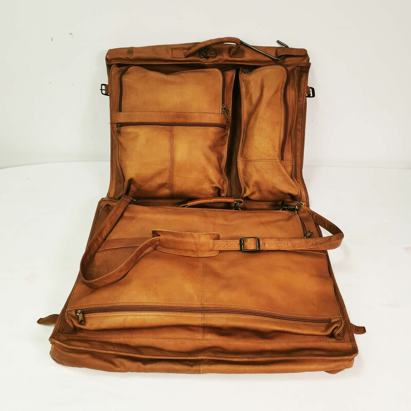 Vintage leather travel bag, Colombia 1970s