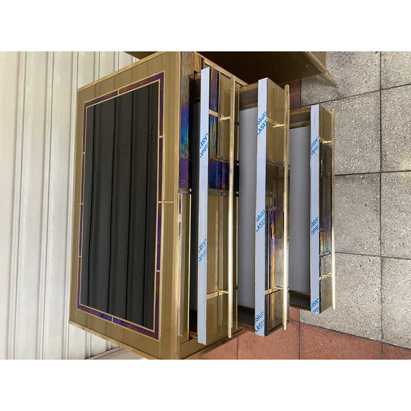 Par de caixas de gavetas douradas, 1970-1980
