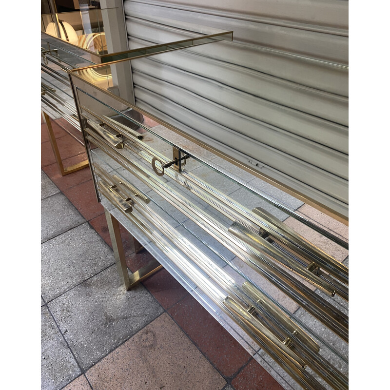 Pair of vintage Italian mirrored dressers, 1970-1980