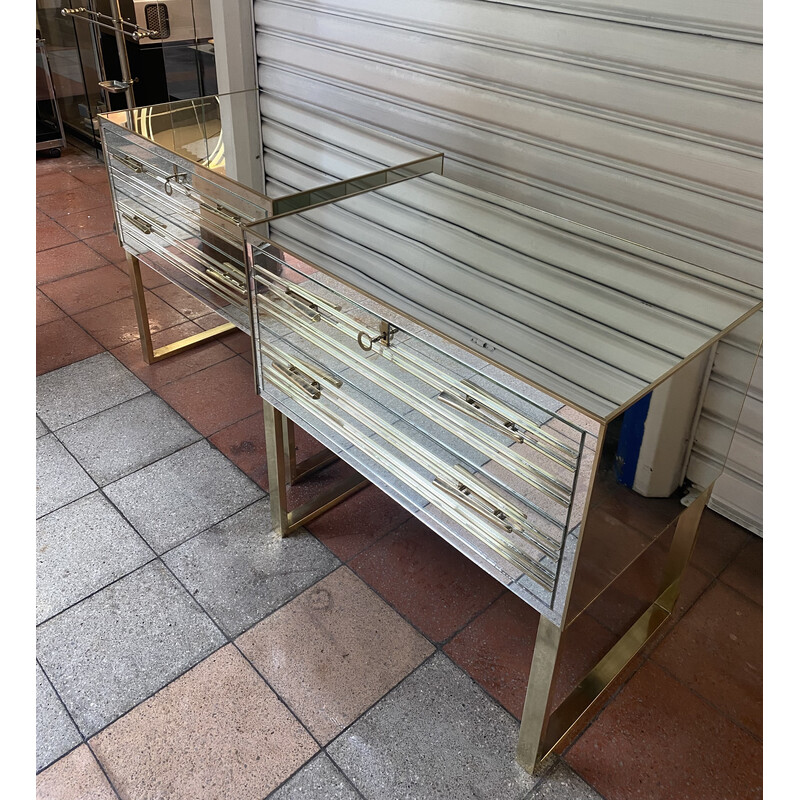 Pair of vintage Italian mirrored dressers, 1970-1980