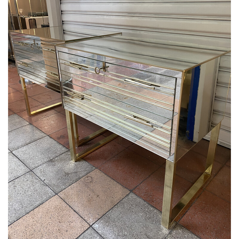 Pair of vintage Italian mirrored dressers, 1970-1980