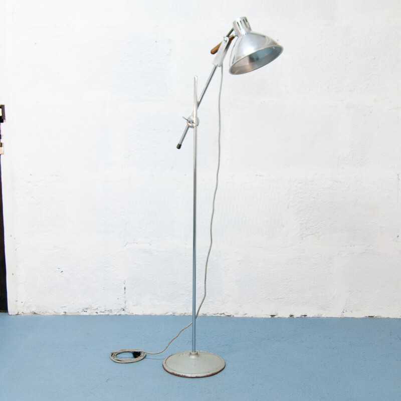 Vintage floor lamp in steel and bakelite - 1960s