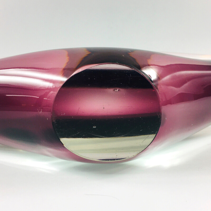 Mid century Scandinavian Art Glass centerpiece by Paul Kedelv for Flygsfors, Sweden 1950s