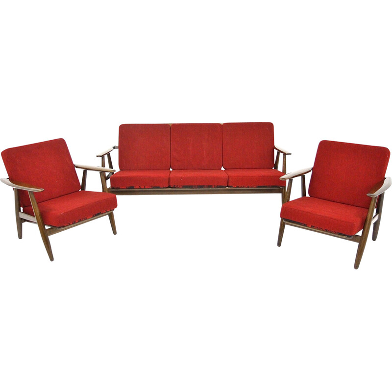 Vintage living room set "Cigar chair Ge 240" by Hans J. Wegner, Denmark 1960