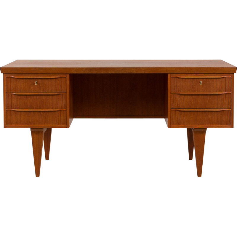 Danish vintage teak executive desk, 1960s