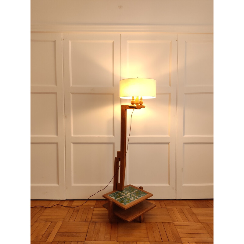 Vintage floor lamp by Guillerme and Chambron, France 1950s