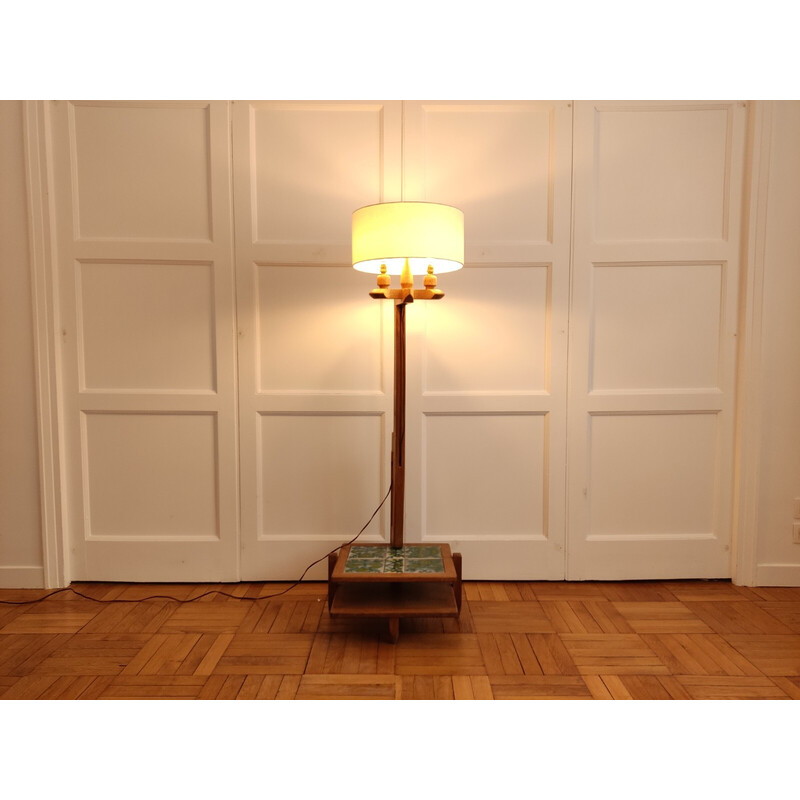 Vintage floor lamp by Guillerme and Chambron, France 1950s