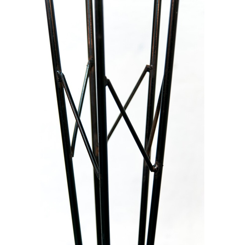 Black floor lamp in iron and glass - 1950s