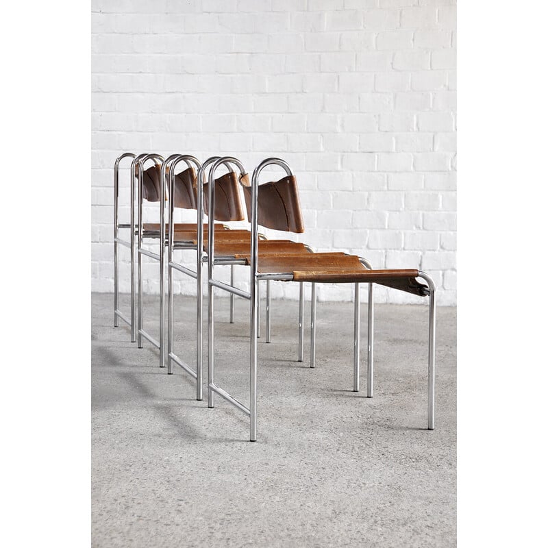 Set van 4 vintage Franse eetkamerstoelen van Pascal Mourgue, 1970