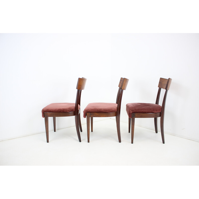 Set of 3 vintage dining chairs H-40 by Jindrich Halabala for Up Závody