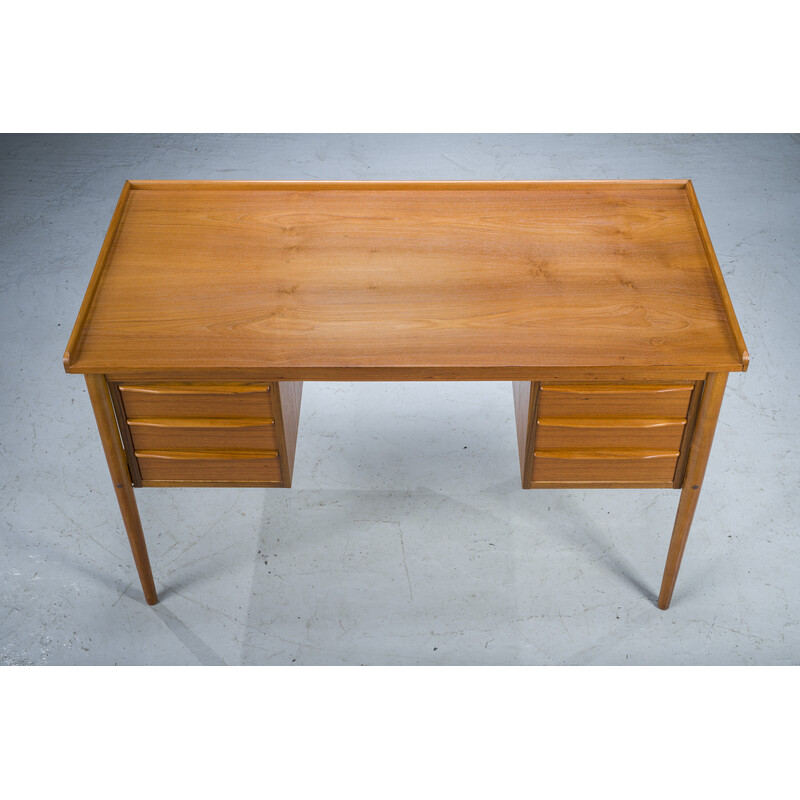 Mid-century Danish teak desk by Gunnar Nielsen for Tibergaard, 1960s