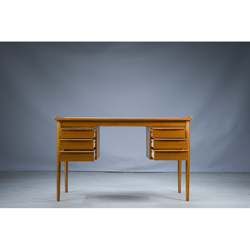 Mid-century Danish teak desk by Gunnar Nielsen for Tibergaard, 1960s