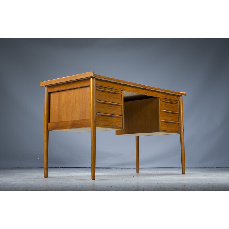 Mid-century Danish teak desk by Gunnar Nielsen for Tibergaard, 1960s