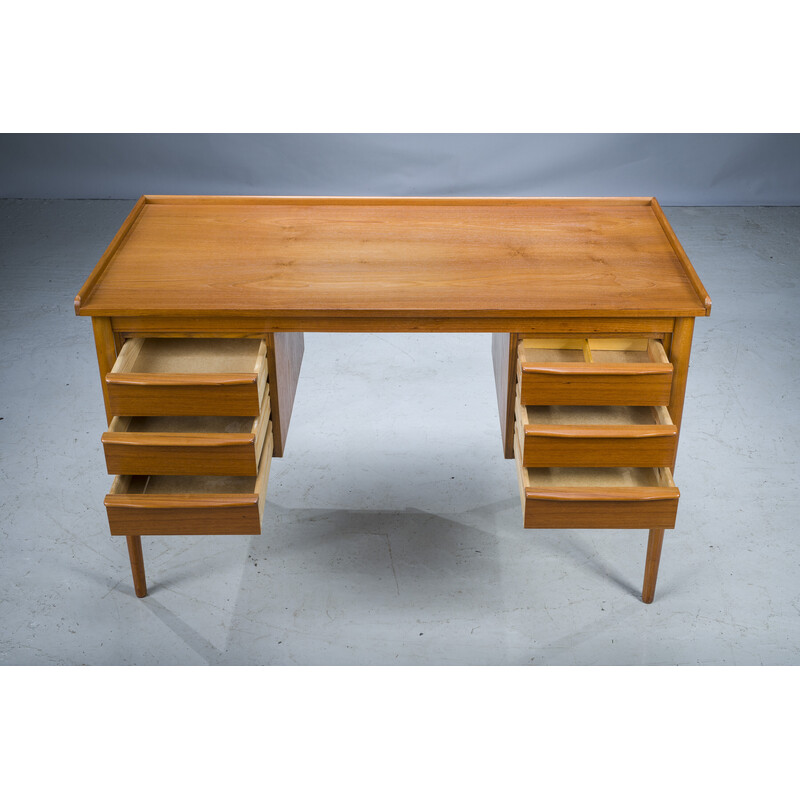 Mid-century Danish teak desk by Gunnar Nielsen for Tibergaard, 1960s