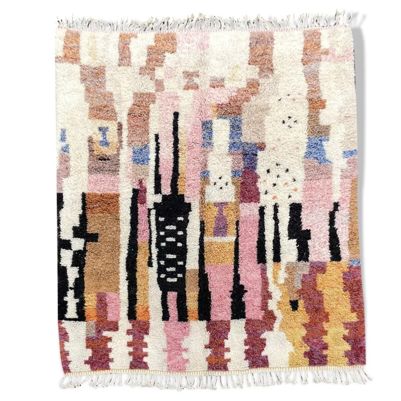 Vintage Azilal Berber rug in wool, Morocco